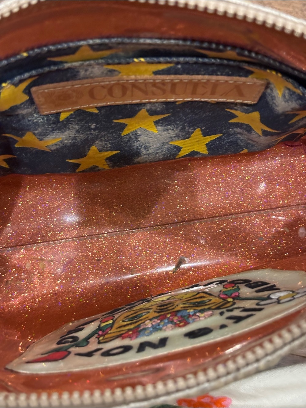 Consuela Quilted Crossbody Bag in Cream with Multicolor Strap - Picture 10 of 14